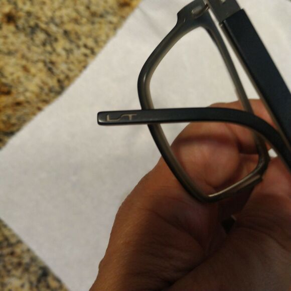 Morel Eyeglasses FRAMES ONLY mod. Lightec 7682L Black Silver Rectangular France - Picture 10 of 11